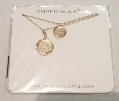 Nuevo collar en capas ámbar Sceats Australia moneda doble tono dorado Foto 1 de 3