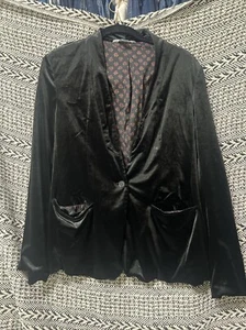 Vecchio cappotto in velluto navy grande - Foto 1 di 9