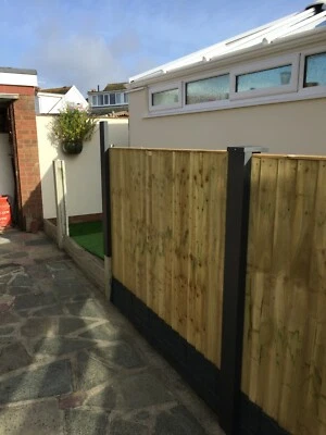 Intermediate Fence Post One-sided Cover Graphite Grey Free Delivery up to 8 ft - Image 1 of 4