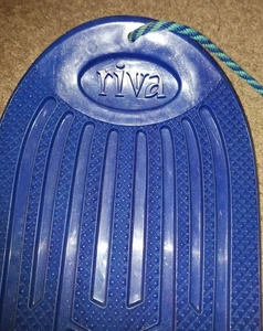 Vintage Riva Blue Plastic Snowboard With Tow Rope Snowboarding Winter Sports  - Picture 1 of 5