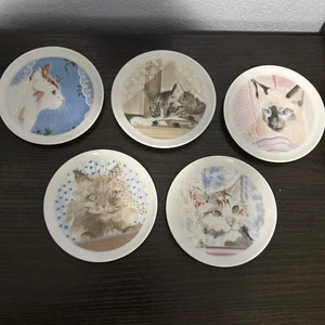 Vintage Kätzchen Katze Untersetzer Teller 5 Minou-ettes C Pradalie Vista Alegre Porzellan - Bild 1 von 9