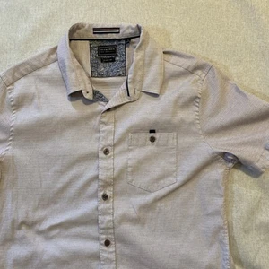 7 Diamonds Men’s Medium Short Sleeve Button Down Shirt Classic Fit Grayish C Pic - Picture 1 of 8