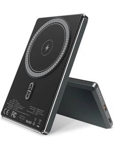 Magnetic Power Bank Wireless:5000mAh 9MM Ultro-slim Portable iPhone 16/15/14/13/ - Picture 1 of 8