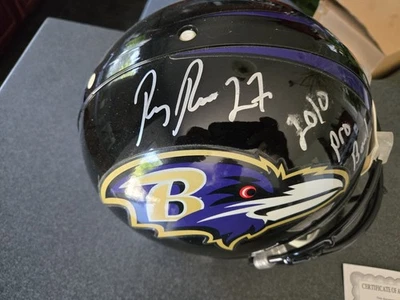 RARO CASCO Auténtico NFL BALTIMORE RAVENS RAY ARROZ FIRMADO TAMAÑO COMPLETO con Certificado de Autenticidad Foto 1 de 4