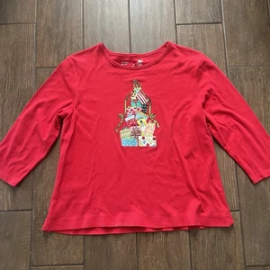 Weihnachten rotes Strick Sweatshirt Coral Bay Missy Gr. L - Bild 1 von 6