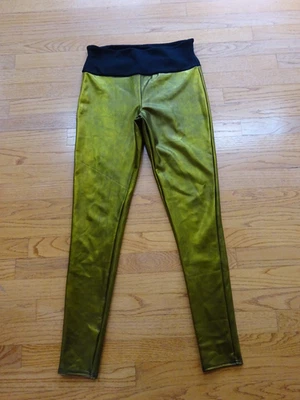 Leggings Assets by Spanx imitación cuero dorado/negro talla L Foto 1 de 4