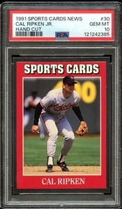 1991 Allan Kaye's Sports Cards News #30 Cal Ripken Jr. PSA 10 gemme ottime condizioni Pop 3 - Foto 1 di 2