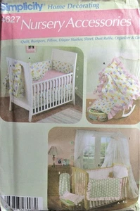 Simplicity Home Decor Baby Ruffled Quilt Canopy Curtain Stacker Sheet Pattern UC - Picture 1 of 2