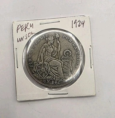 Peru 1924 UN SOL Silver.Circulated. - Image 1 of 3