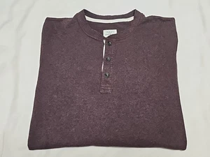 Rag & Bone Standard Issue Heather Wine L/S Raw Collar Pullover Henley Shirt SZ M - Picture 1 of 14