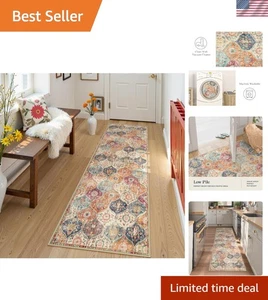 2x6 Waschbar Marokkanische Rankgitter Läufer Teppich - Ideal für Küche & Wohnräume - Bild 1 von 9
