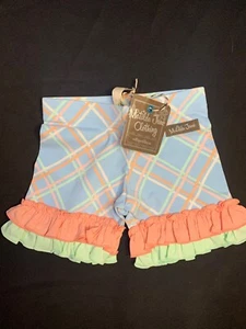Matilda Jane Dream Chasers Busy Dancing Shorties Shorts Size 4 Blue Plaid Pastel - Picture 1 of 3