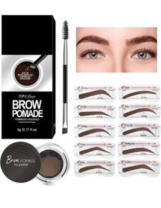 Eyebrow Stamp Stencil Kit Eyebrow Pomade Waterproof Eye Brow Stamping Kit Taupe - Picture 1 of 5