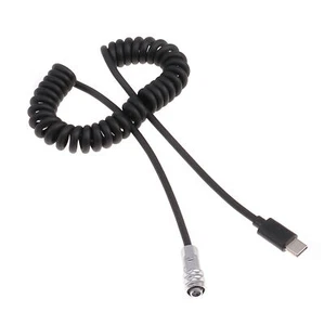 USB-C 3.1 to 2pin Power Coiled Cable for Blackmagic BMPCC 4K 6K PRO PD PowerBank - Picture 1 of 6
