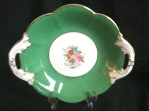 vintage coalport trinket sweet dish bone china ceramic 7in x 6 ins x1ins green f - Picture 1 of 7