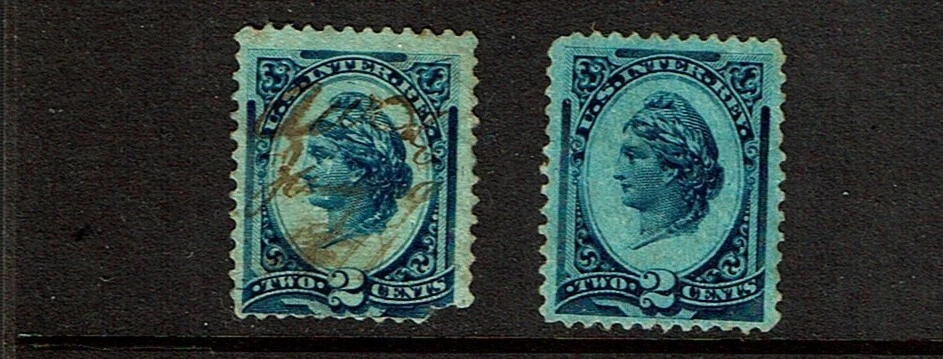 1875-8 U.S.THIRD Issue LIBERTY Pair 1-Unwkm 1- Wkm  Sc#R152 See Note ^ - Image 1 of 1