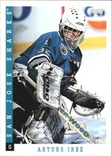 1993-94 Score Sharks Hockey Card #377 Arturs Irbe