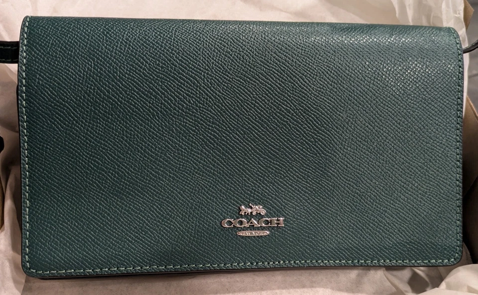 with Tags Coach emerald green medium cross body bag