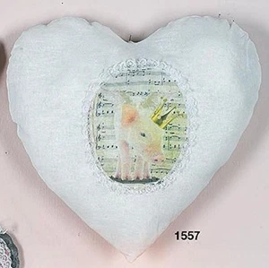 Hoff Interieur 1557 Herzkissen "Farm" Schwein mit Flügel und Krone Weiß - Bild 1 von 1