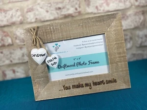You Make My Heart Smile | Personalised Driftwood Photo Frame - Picture 1 of 7