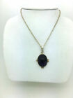 35 ct Dark Oval Amethyst Pendant Sterling Silver Handcrafted Necklace nib #SN210