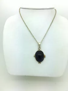 35 ct Dark Oval Amethyst Pendant Sterling Silver Handcrafted Necklace nib #SN210 - Picture 1 of 4