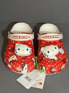 Hello Kitty Crocs Womens Size 7 Red Classic Clogs Sandals Shoes Christmas Kawaii - Picture 1 of 6