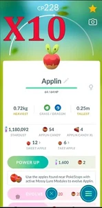 X10 Applin | new trade 20K Stardust | Pokemon Trade Go✨ - Picture 1 of 2