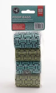 Sacchetti per cacca Precious Tails - 160 sacchetti per cacca di cane per cortile - rifiuti per cani a prova di perdite - Foto 1 di 8