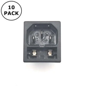 Lot of 10 Power Dynamics 42R32-3121-150, Panel Mount IEC Male w/Fuse Holder - Picture 1 of 3