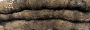 TAUPE BROWN DISTRESSED HAIR On sheepskin shearling fur leather 17"X30" #B7246 - Picture 1 of 7