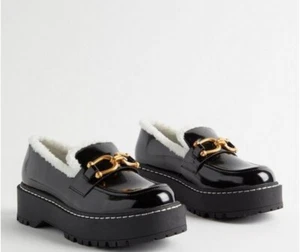 Torrid Damen-Loafer mit Lammfellbesatz schwarz (Größe 8) - Bild 1 von 5