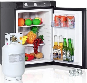 Propane Refrigerator 2.1 cu ft 3 Way Caravan RV Camper Gas Fridge 12V/110V/LPG - Picture 1 of 7