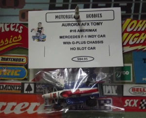 AURORA AFX TOMY, #16 AMERIMAX MERCEDES F-1 INDY CAR, G-PLUS CHASSIS, HO SLOT CAR - Picture 1 of 5