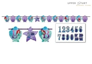 Ariel Jumbo Letter Banner Add An Age Party Supplies FAST SHIPPING - Picture 1 of 1