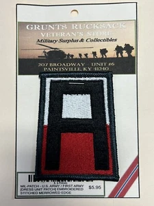 FIRST ARMY - U.S. Army Dress Patch (New / Sew-On) Merrowed Edge Unit Insignia - Picture 1 of 12
