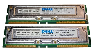 256MB (2x128MB) Samsung non-ECC PC1066-32P MR16R1624DF0-CT9 RIMM Rambus RDRAM - Picture 1 of 1