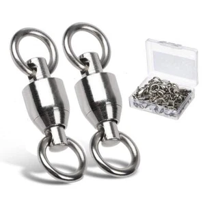 Ball Bearing Swivels Connector High Strength Stainless Steel Solid Welded Rings - Picture 1 of 7