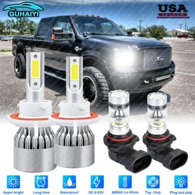 For 2005-2007 Ford F250 F350 F450 F550 Super Duty Headlights Left+Right 6000K - Image 1 of 4