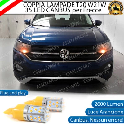 COPPIA LAMPADE T20 WY21W CANBUS 35 LED VW T-CROSS FRECCE ANTERIORI NO AVARIA - Immagine 1 di 4