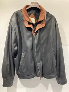 GIACCA PELLE VINTAGE UOMO BICOLORE NERO/MARRONE "REMY" taglia 44 - Foto 1 di 17