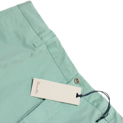 Pantalones chinos/informales Zanella nuevos con etiquetas talla 35 EE. UU. Noah en mezcla de algodón verde liso Foto 1 de 4