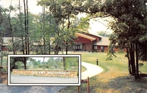 Hillsdale Michigan~Camp Michindoh~Weatherwood Center~Tarjeta postal de los años 70 - Imagen 1 de 2