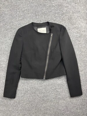 Rachel Roy Black Asymmetrical Zip Jacket Women's 2 Black Blazer Above Hip - Image 1 of 4