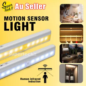 LED Motion Sensor PIR Light Cordless Battery Powered Night Light Closet Stair - Picture 1 of 13