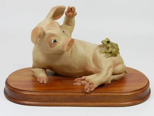 Large Natures Heritage Holland Studio Craft Frightened Pig with Frog On His Back - Foto 1 di 4