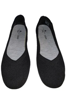 Clarks Womens 7 M Carly Wish Ballet Flat Black Knit Closed Toe Slip On Comfort - Picture 1 of 7