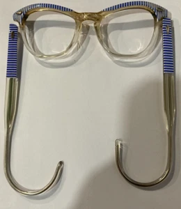 Brille in Originalverpackung Antik American Optical Junior Clic Blau Streifen - Bild 1 von 5