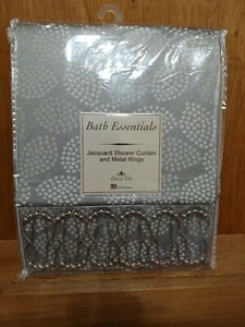 Bath Essentials - Daisy Tile - Jacquard Duschvorhang mit Metallringen 72 x 72 - Bild 1 von 6