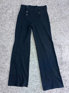 Kenar schwarze Stretchhose Gr. 8 Knopfsaum schmale Hose minimal modern schick - Bild 1 von 5